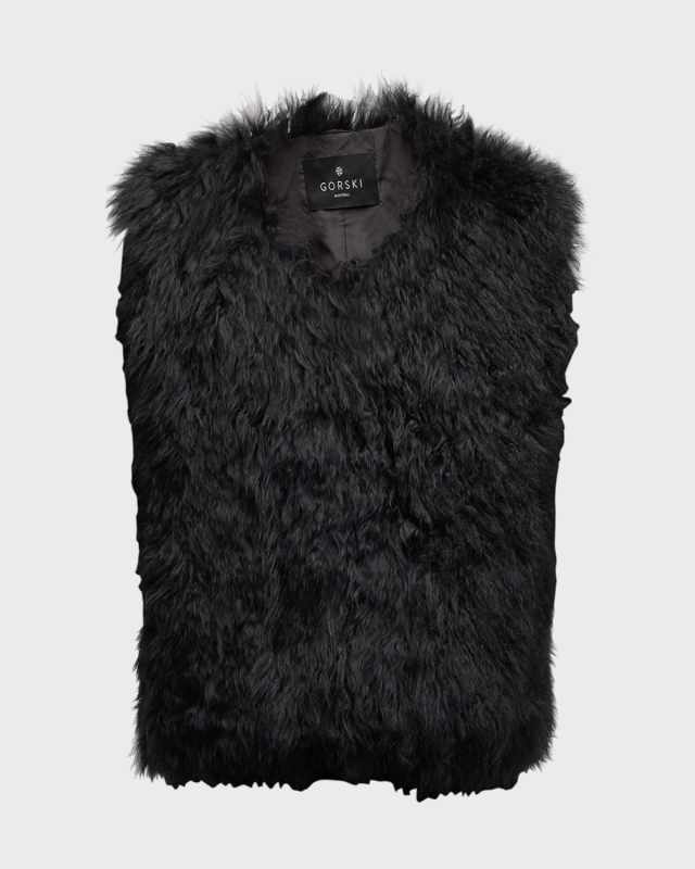 Cashmere Goat Fur Collarless Vest